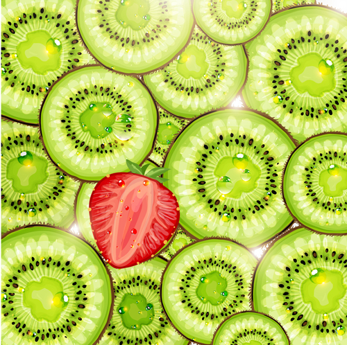 Summer Fruits backgrounds vector 03