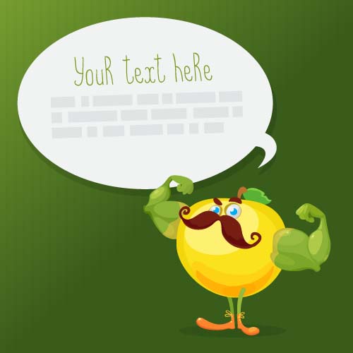 Funny apple with speech bubbles vecotor