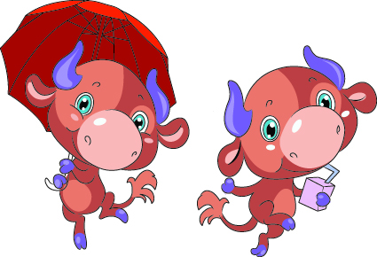 Vector Funny cartoon animal Illustration 03