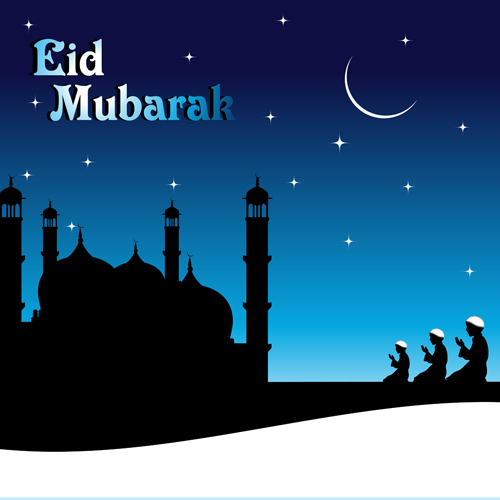 Mosque landscapes design vector set 01