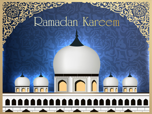 Mosque landscapes design vector set 03