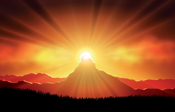 sunset mountains mountain beautiful background vector background 