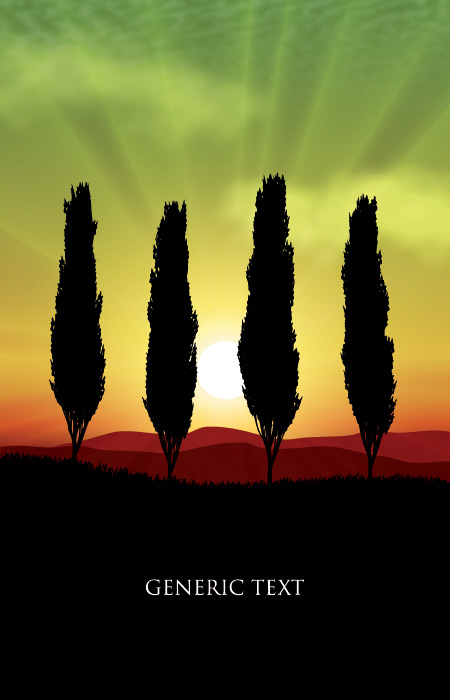 unset beautiful background vector 04 Mountains with sunset beautiful background vector 04