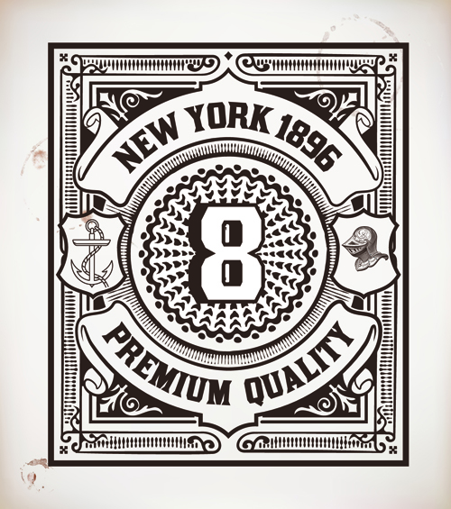 Old vintage labels vector set 04