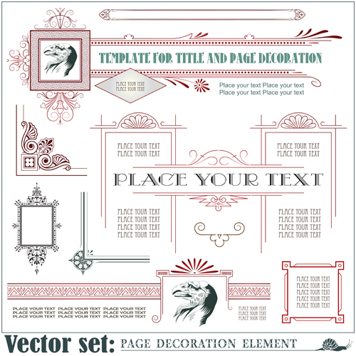 Page decoration borders and frames vector 03