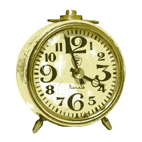 Retro alarm clock design material vector 04