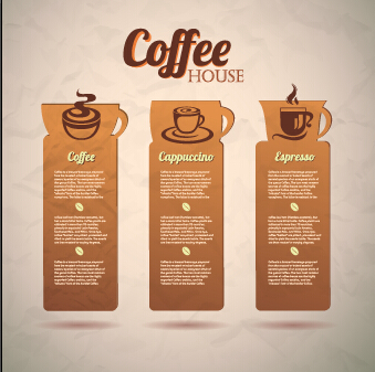 Retro cardboard coffee tags vector design 01