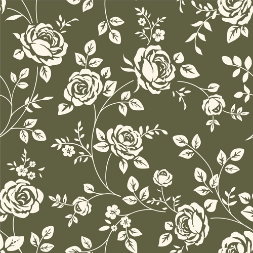 s seamless patterns design vector 01 Retro roses seamless patterns design vector 01