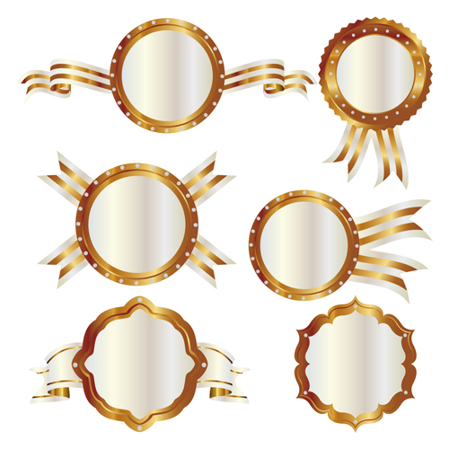 Ribbon with label golden vector