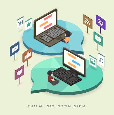 Social media flat concept template vector 02
