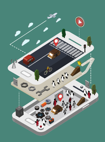Social media flat concept template vector 03