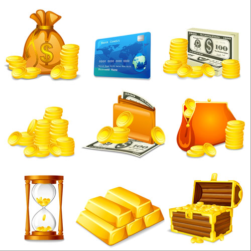 Sparkling Gold vector set 02