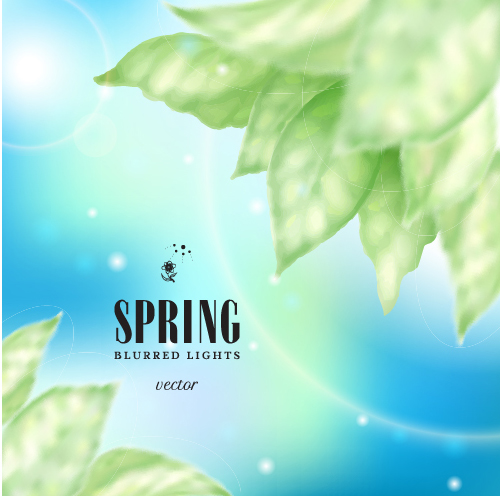 Spring blurred lights vector backgrounds art 01
