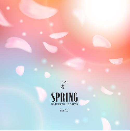 Spring blurred lights vector backgrounds art 04