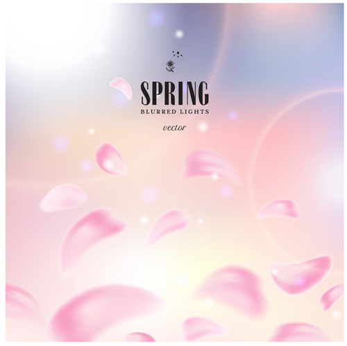 Spring blurred lights vector backgrounds art 05