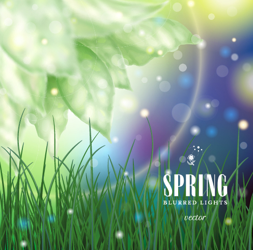 Spring blurred lights vector backgrounds art 07