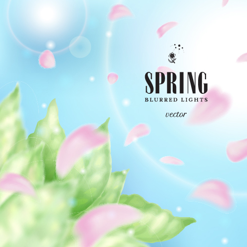 Spring blurred lights vector backgrounds art 09
