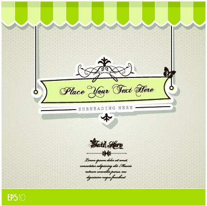 Vintage tag vector background set 01