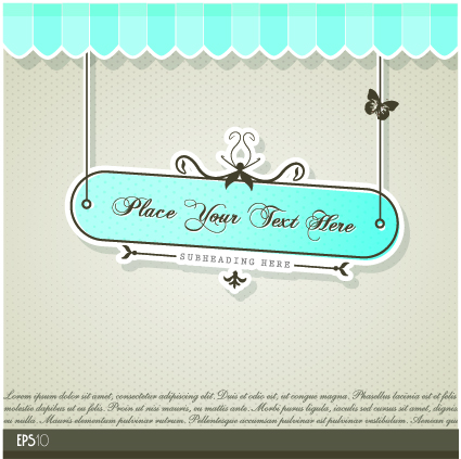 Vintage tag vector background set 02