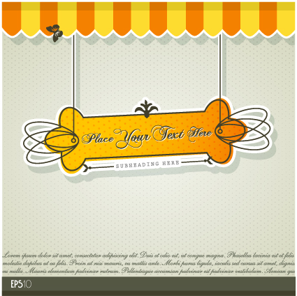 Vintage tag vector background set 03