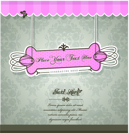 Vintage tag vector background set 05