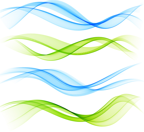 Ribbon waves design vector material 01