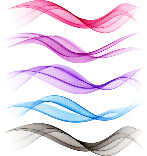 Ribbon waves design vector material 02