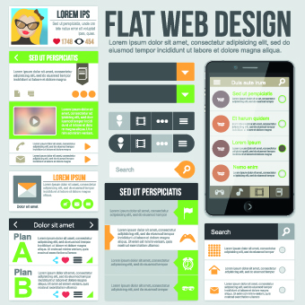 Phone website template vector set 02