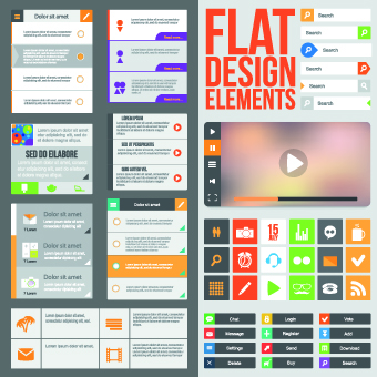 Phone website template vector set 03