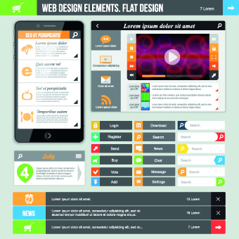Phone website template vector set 04