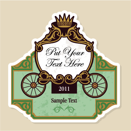 Wedding invitation with Carriage design vector 04