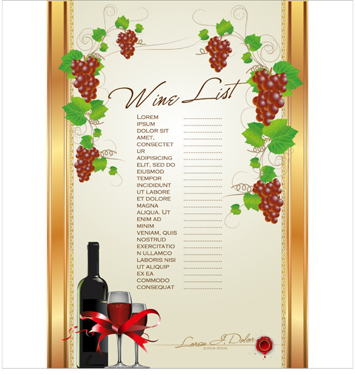 wine menu design creative 