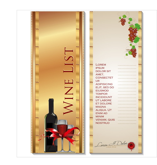 Wine menu list creative vector 04