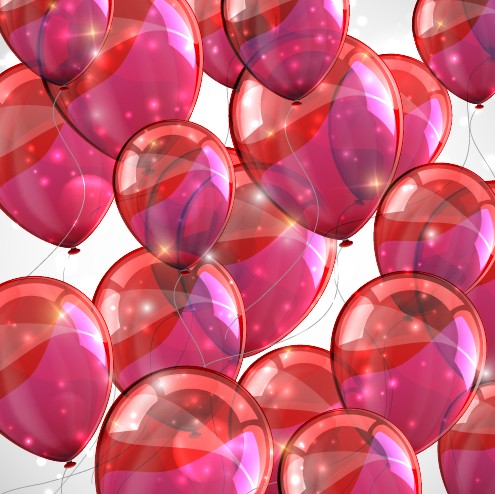 Transparent colored balloons vector background 04