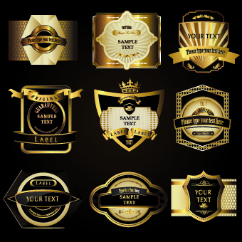Retro label luxury design vector 05