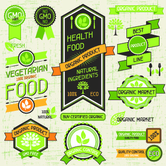 Vector Retro Stickers and labels set 02