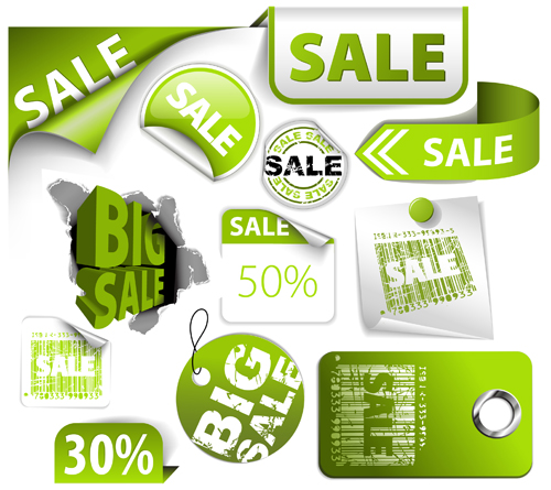 Sale stickers creative vector 01