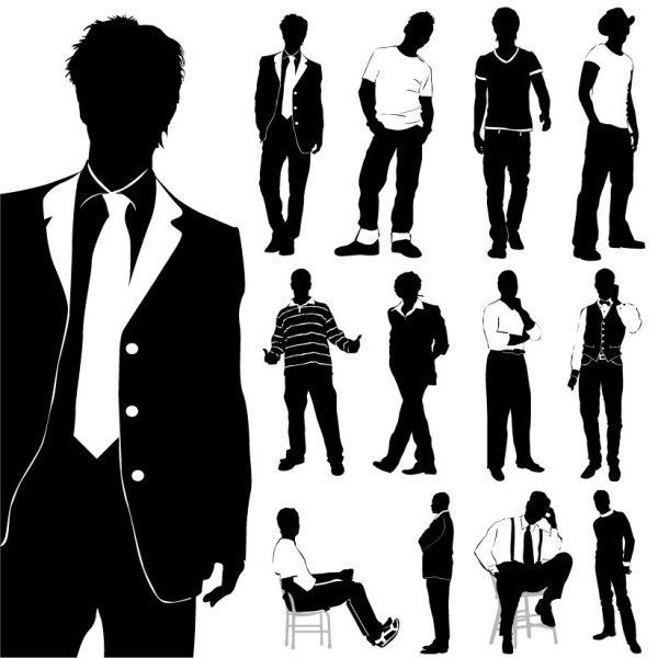 Fashion Men Silhouettes vector