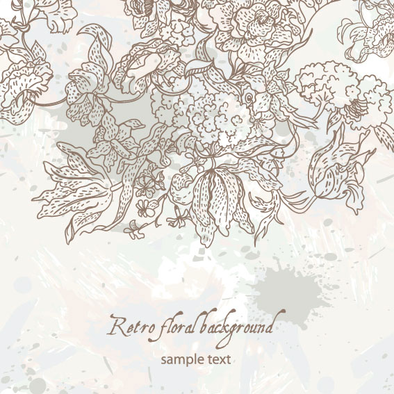 line of draft Flower background vector 01