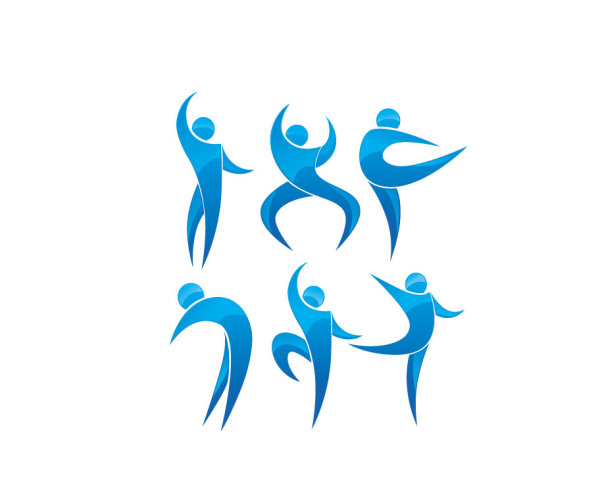 People color  Silhouettes vector 05