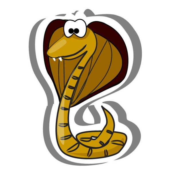 Elements of Funny cartoon Cobra vector 01