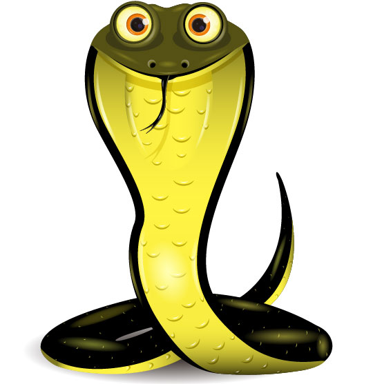 Elements of Funny cartoon Cobra vector 02
