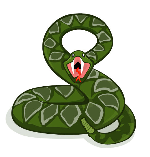 Elements of Funny cartoon Cobra vector 03