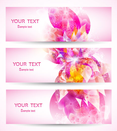 Abstract Petal elements banner vector 02