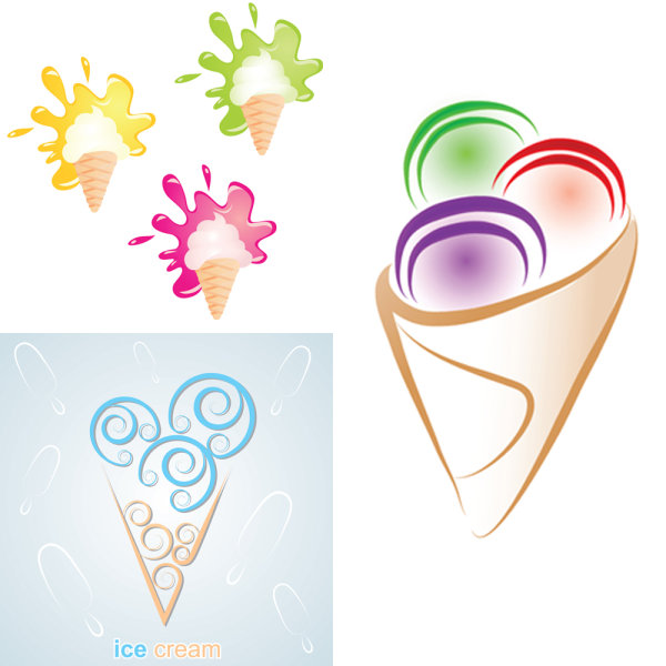 Funny cartoon Ice cream vector 03
