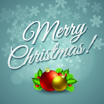 2014 Christmas baubles with gray background vector