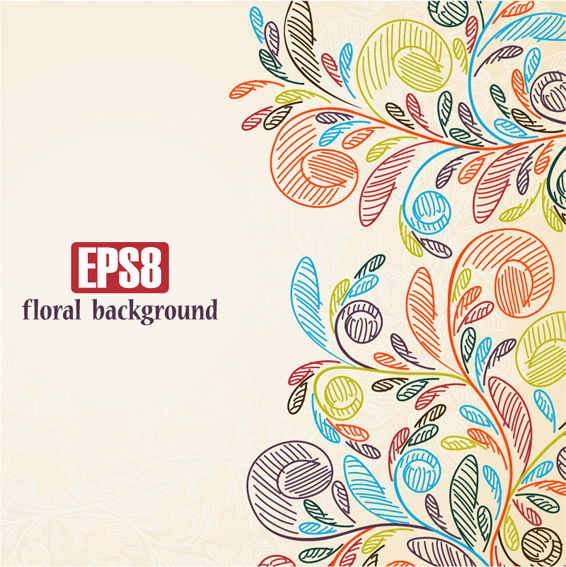 Draw floral background