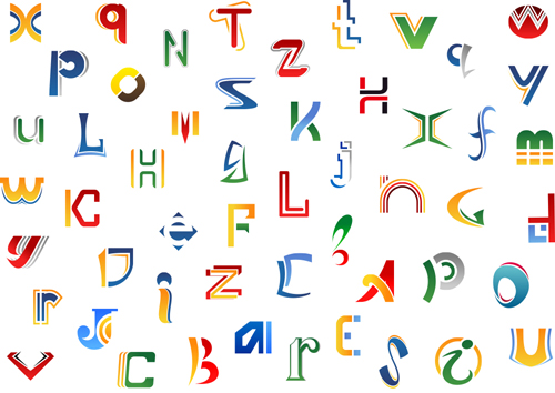 Abstract alphabet design vector