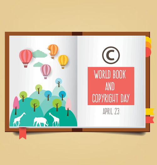 April 23 happy book day vector design 03