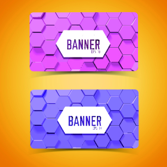 Boneycomb banner vector 03